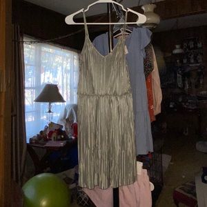 Olive green satin dress